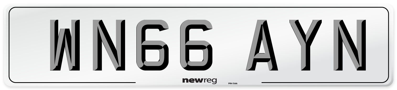 WN66 AYN Number Plate from New Reg